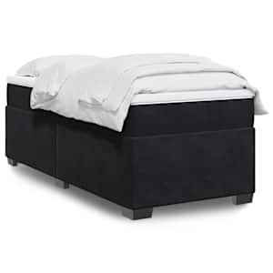 Box spring postel s matrací černá 100x200 cm samet - obrázek 1