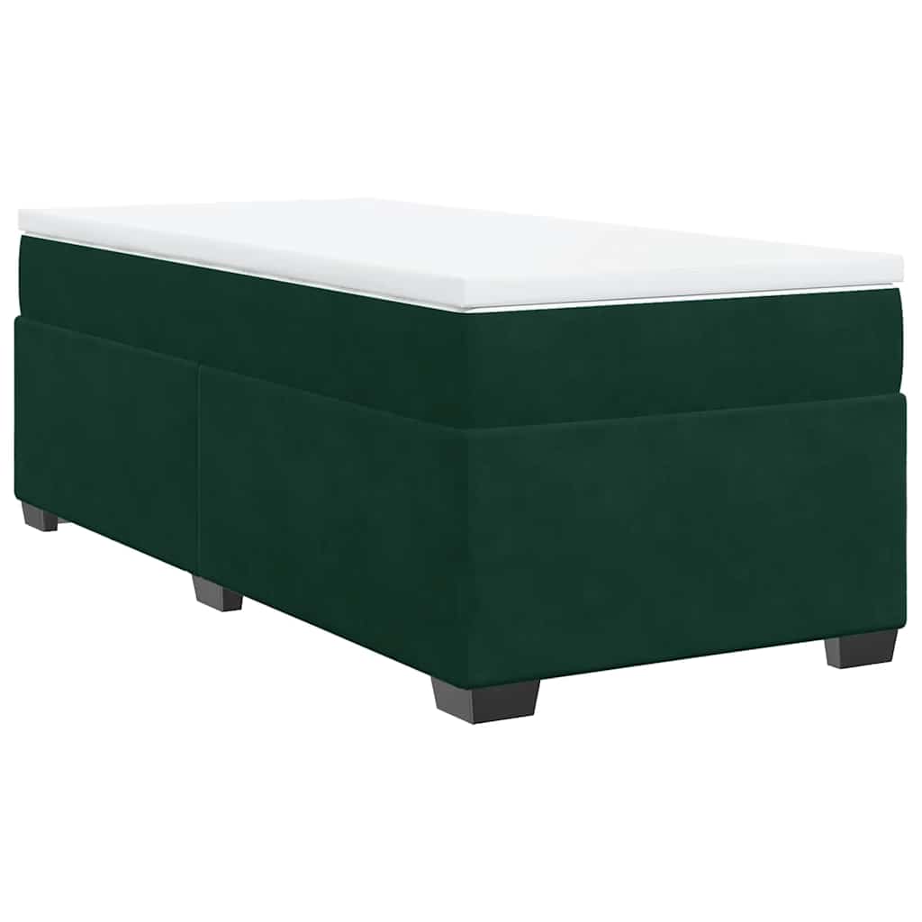 vidaXL Boxspring met matras fluweel donkergroen 100x200 cm groen, foto 3