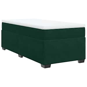 Box spring postel s matrací tmavě zelená 100x200 cm samet - obrázek 2