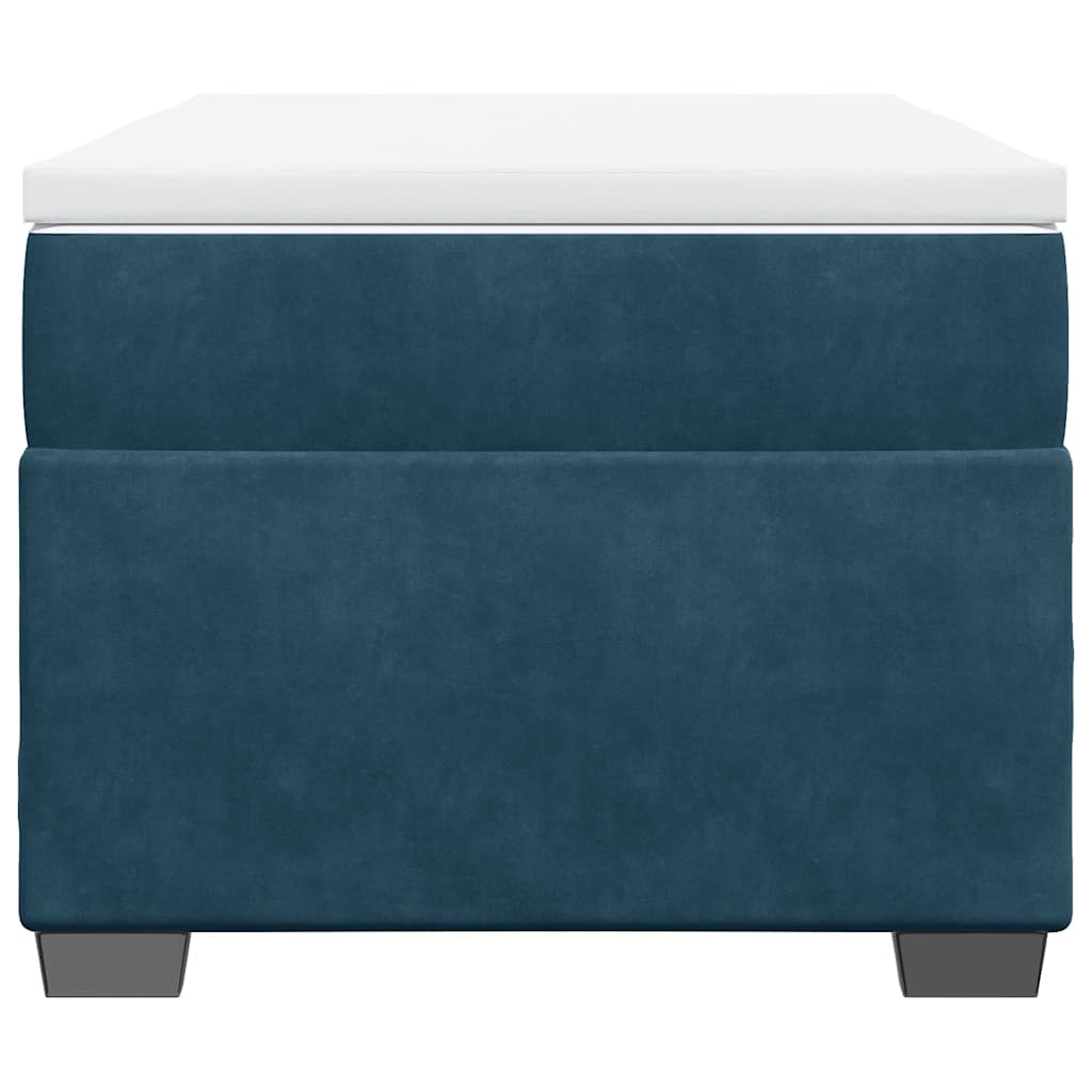 vidaXL Boxspring met matras fluweel donkerblauw 100x200 cm blauw, foto 4
