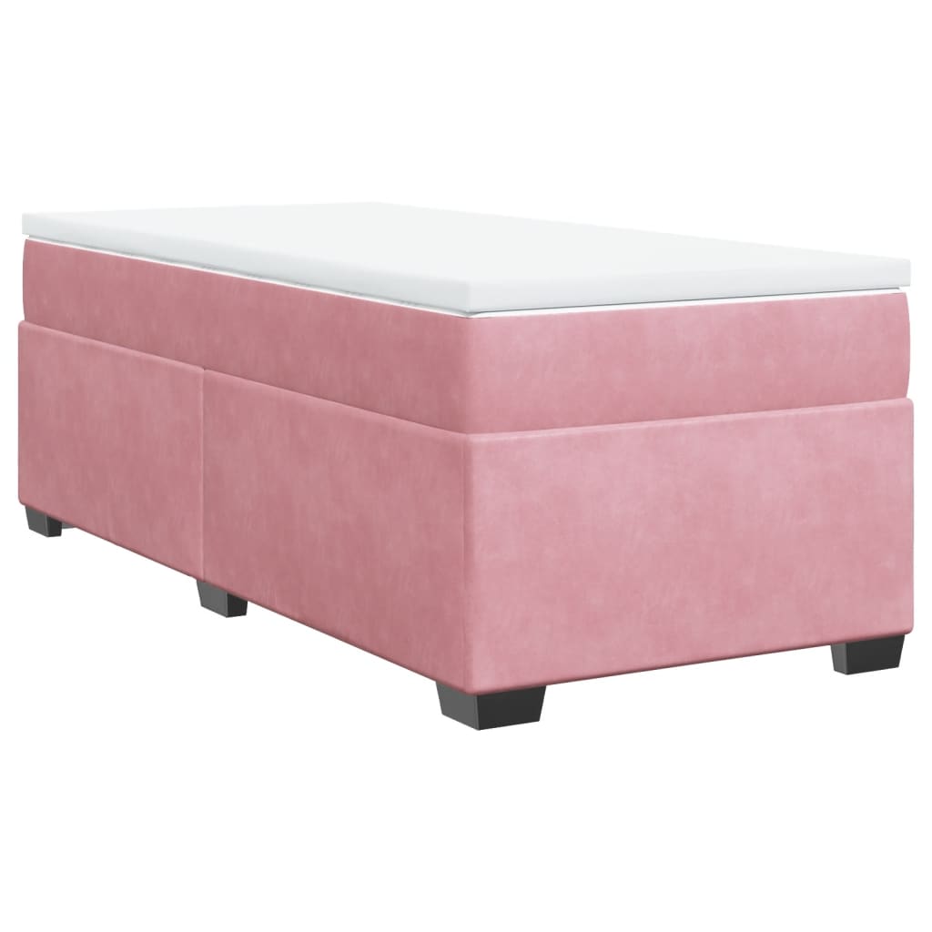 vidaXL Boxspring met matras fluweel roze 100x200 cm, foto 3
