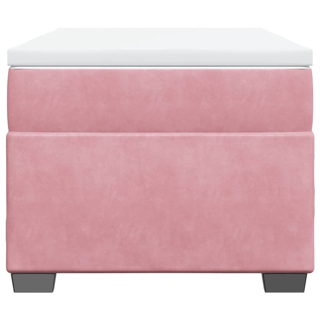vidaXL Boxspring met matras fluweel roze 100x200 cm, foto 4