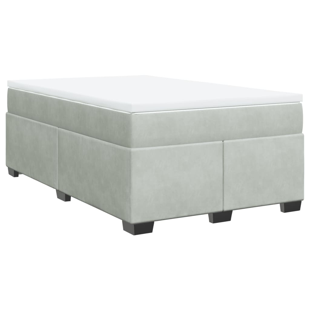 vidaXL Boxspring met matras fluweel lichtgrijs 120x190 cm grijs, foto 3