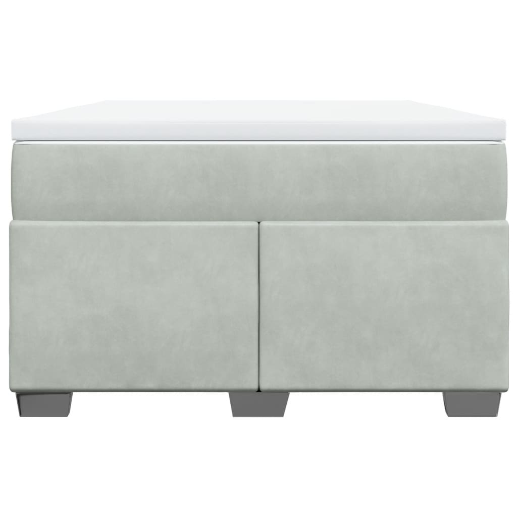 vidaXL Boxspring met matras fluweel lichtgrijs 120x190 cm grijs, foto 4