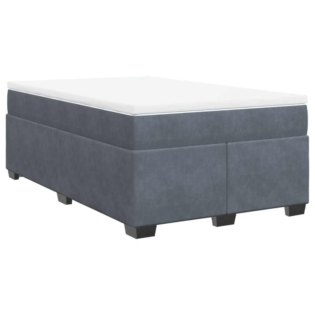 vidaXL Boxspring met matras fluweel donkergrijs 120x190 cm grijs, foto 3