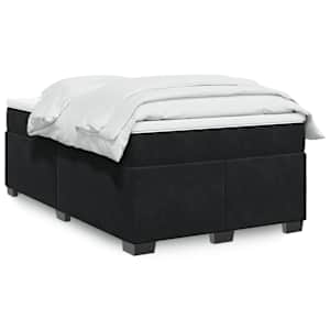 Box spring postel s matrací černá 120 x 190 cm samet - obrázek 1