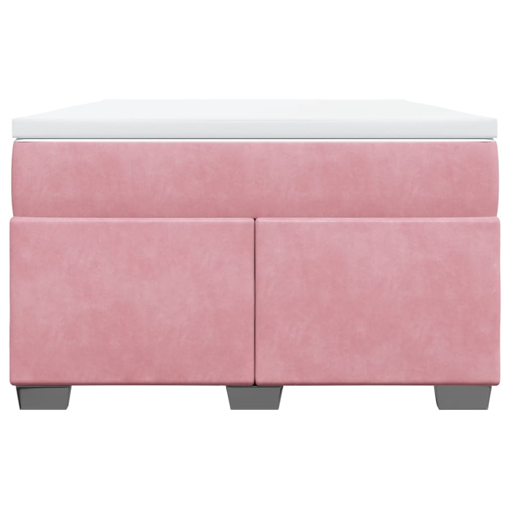 vidaXL Boxspring met matras fluweel roze 120x190 cm, foto 4