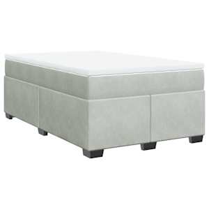 Box spring postel s matrací světle šedá 120 x 200 cm samet - obrázek 2
