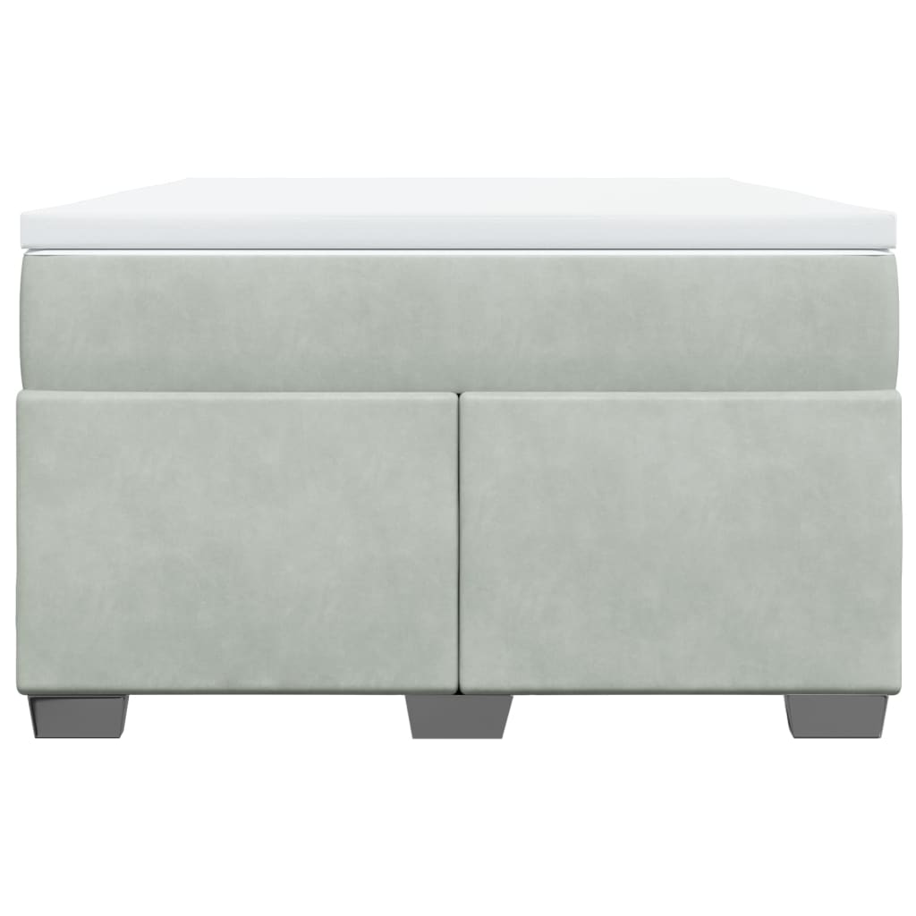 vidaXL Boxspring met matras fluweel lichtgrijs 120x200 cm grijs, foto 4