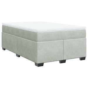 Box spring postel s matrací světle šedá 120 x 200 cm samet - obrázek 9