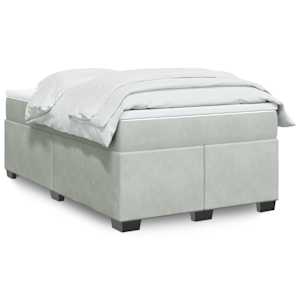 Box spring postel s matrací světle šedá 120 x 200 cm samet - obrázek 1