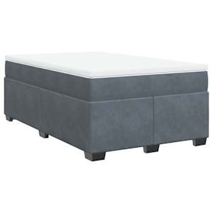 Box spring postel s matrací tmavě šedá 120 x 200 cm samet - obrázek 2