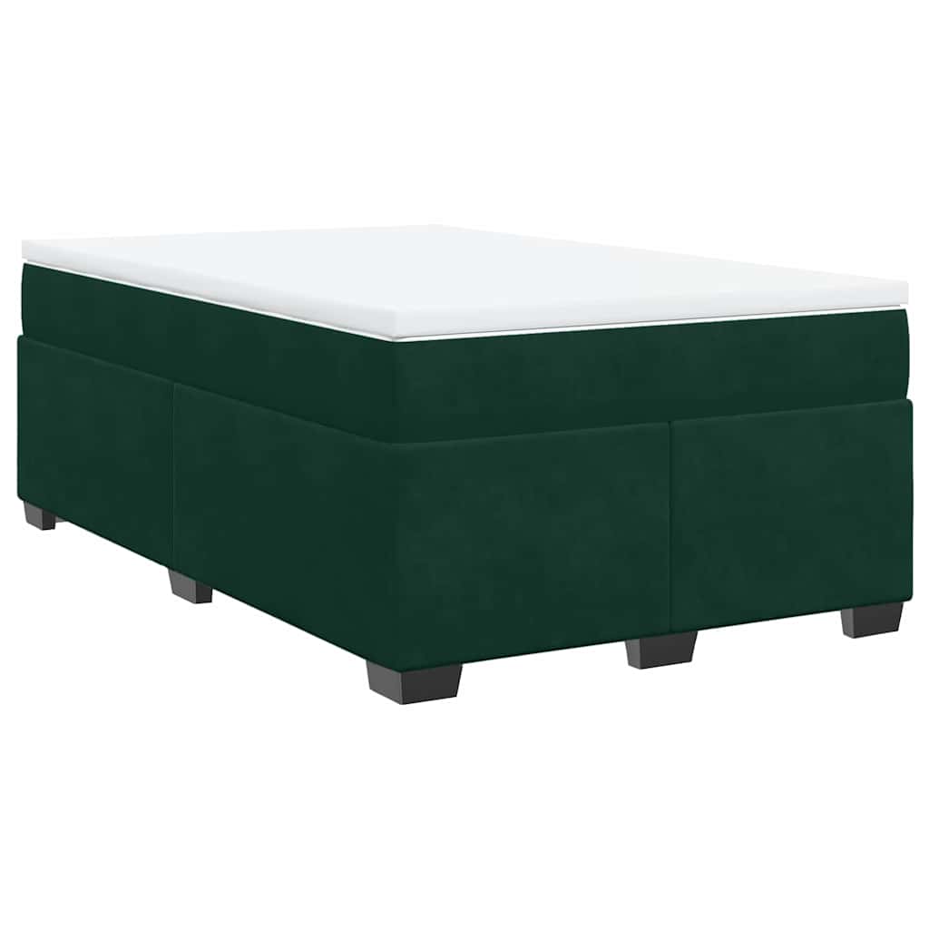 vidaXL Boxspring met matras fluweel donkergroen 120x200 cm groen, foto 3