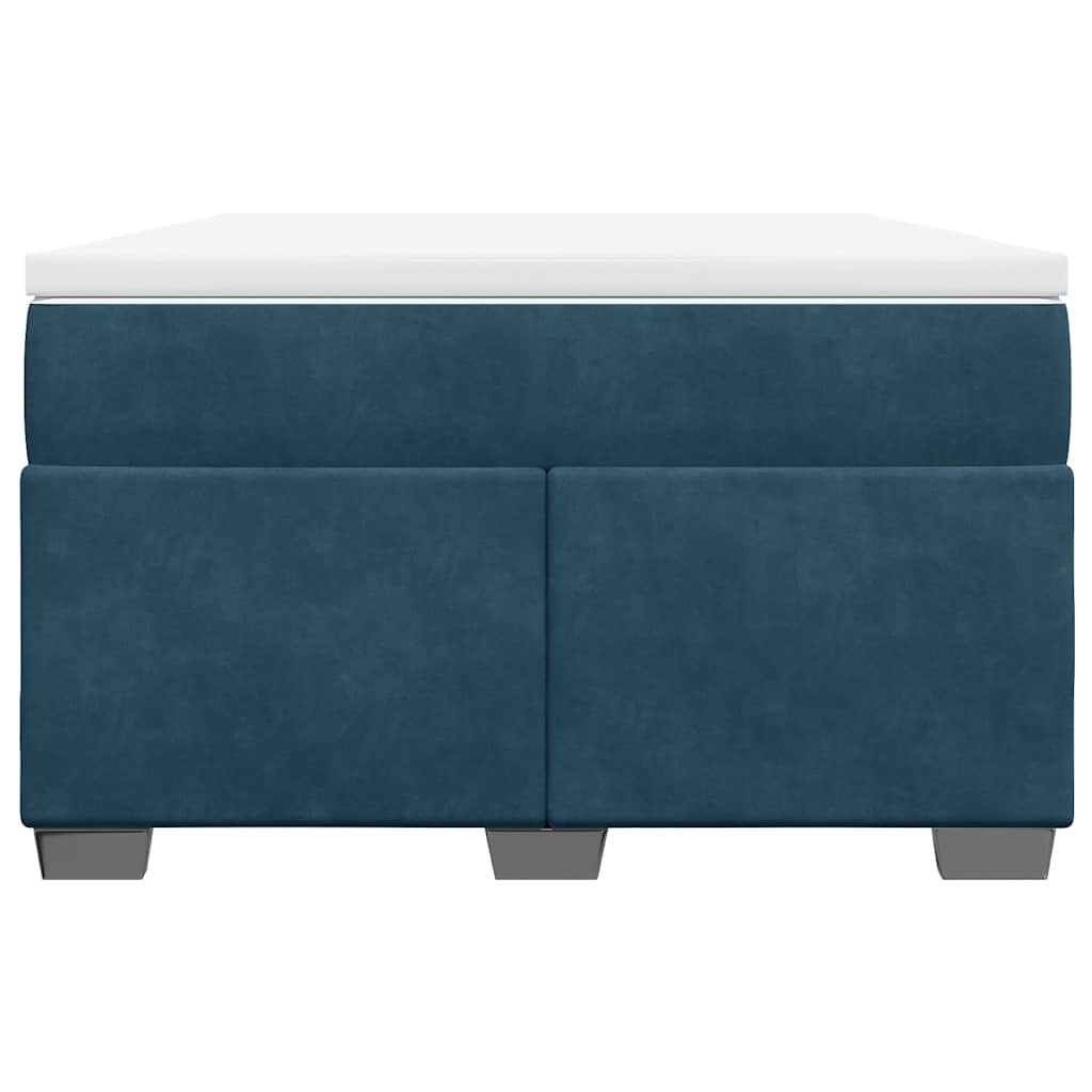vidaXL Boxspring met matras fluweel donkerblauw 120x200 cm blauw, foto 4