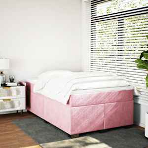 Box spring postel s matrací růžová 120 x 200 cm samet - obrázek 3