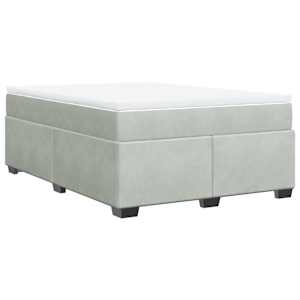 Box spring postel s matrací světle šedá 140x190 cm samet - obrázek 2