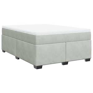 Box spring postel s matrací světle šedá 140x190 cm samet - obrázek 9
