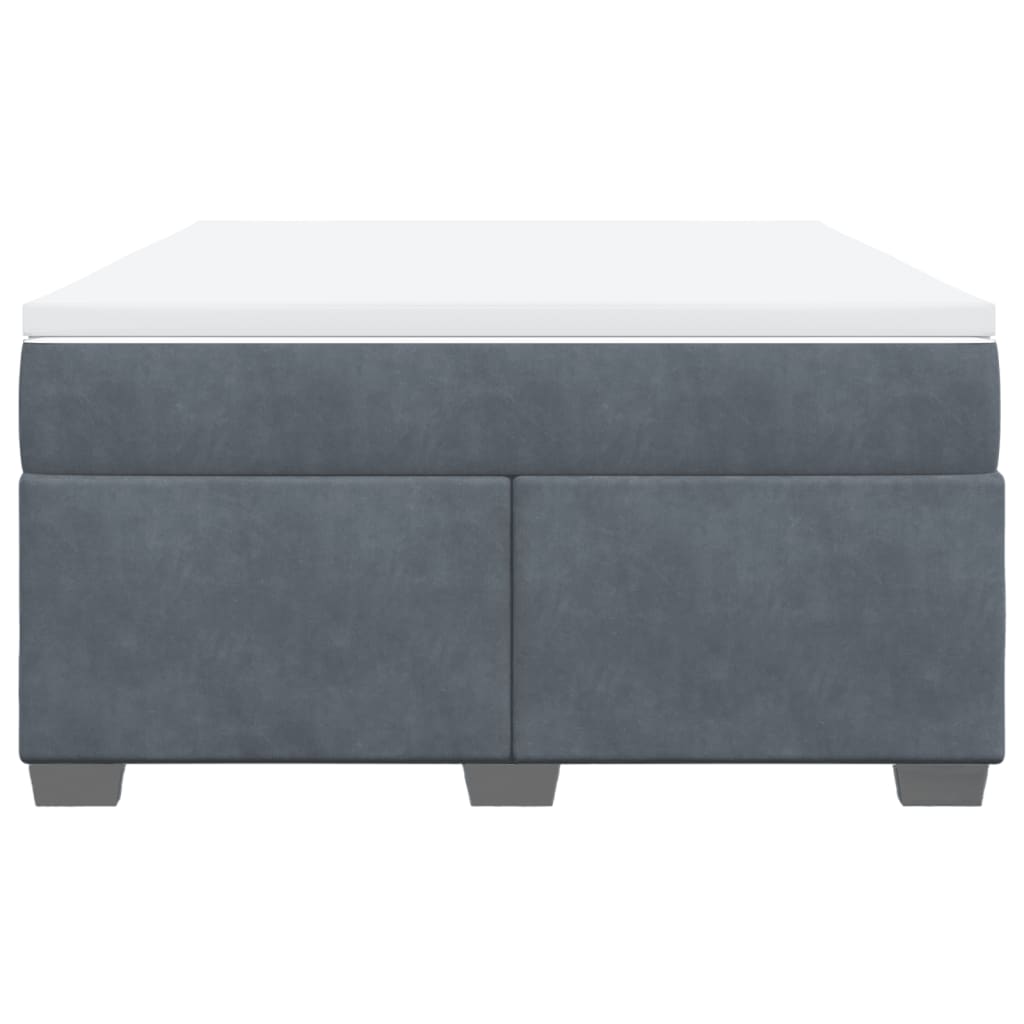 vidaXL Boxspring met matras fluweel donkergrijs 140x190 cm grijs, foto 4