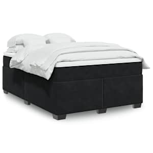 Box spring postel s matrací černá 140 x 190 cm samet - obrázek 1