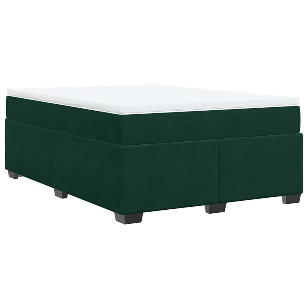 vidaXL Boxspring met matras fluweel donkergroen 140x190 cm groen, foto 3