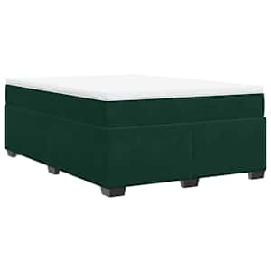 Box spring postel s matrací tmavě zelená 140x190 cm samet - obrázek 2