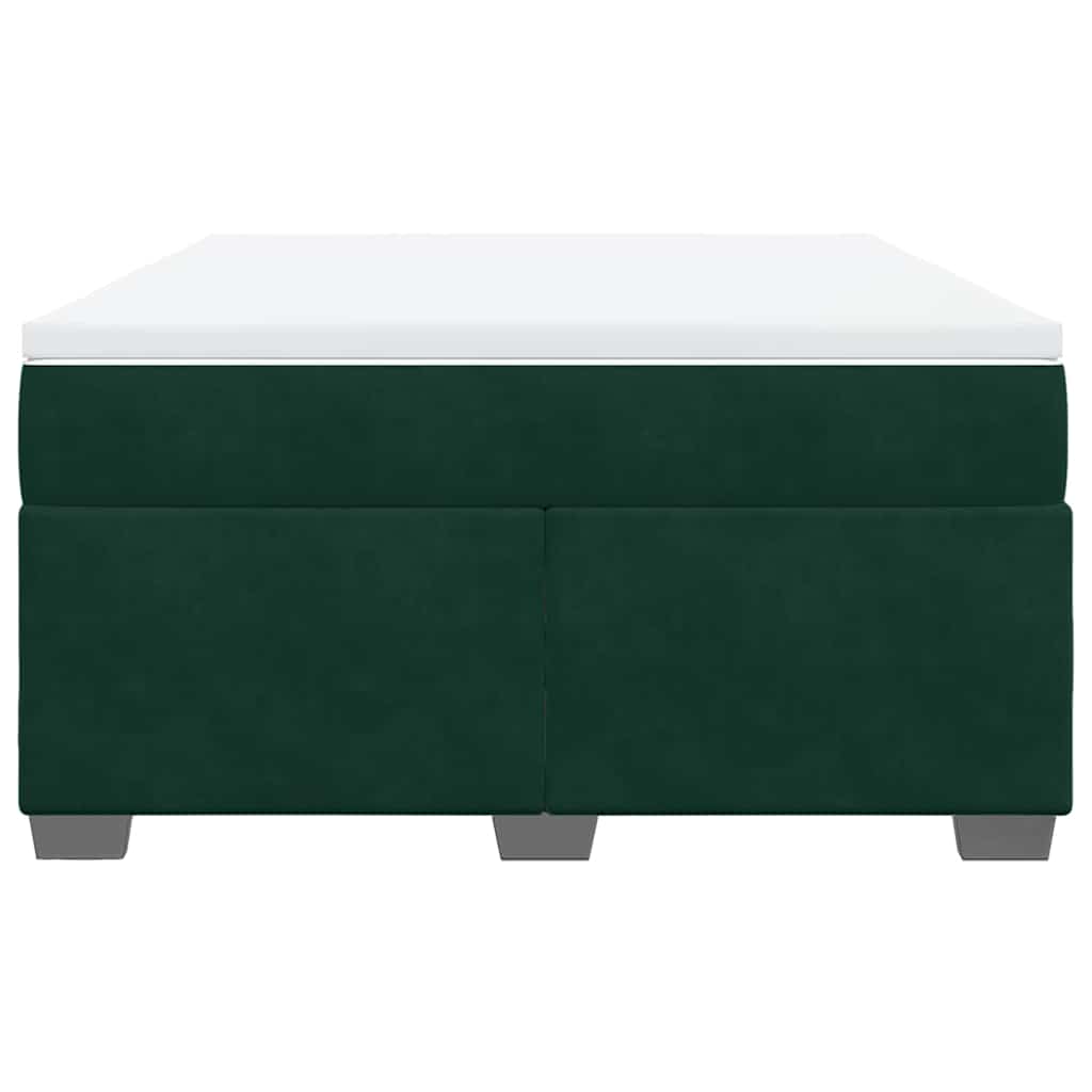 vidaXL Boxspring met matras fluweel donkergroen 140x190 cm groen, foto 4