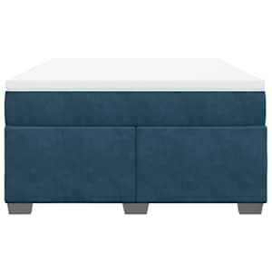 Box spring postel s matrací tmavě modrá 140x190 cm samet - obrázek 4