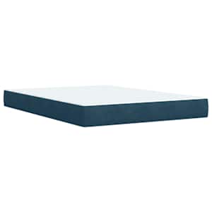 Box spring postel s matrací tmavě modrá 140x190 cm samet - obrázek 6