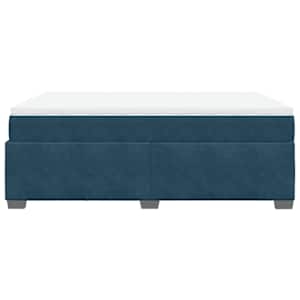 Box spring postel s matrací tmavě modrá 140x190 cm samet - obrázek 8