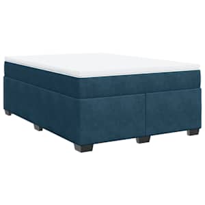 Box spring postel s matrací tmavě modrá 140x190 cm samet - obrázek 9
