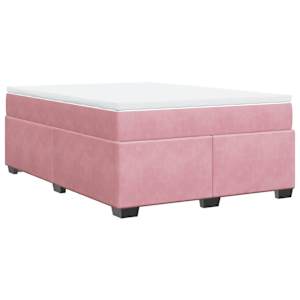 Box spring postel s matrací růžová 140x190 cm samet - obrázek 2