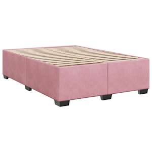 Box spring postel s matrací růžová 140x190 cm samet - obrázek 5