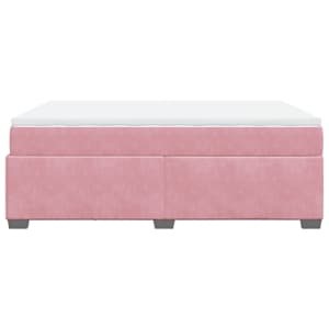 Box spring postel s matrací růžová 140x190 cm samet - obrázek 8