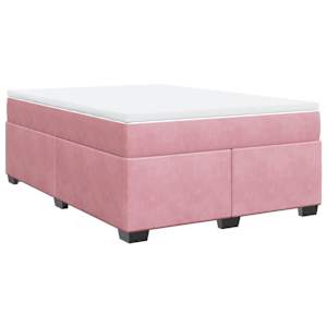 Box spring postel s matrací růžová 140x190 cm samet - obrázek 9