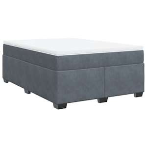 Box spring postel s matrací tmavě šedá 140x200 cm samet - obrázek 2