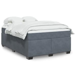 Box spring postel s matrací tmavě šedá 140x200 cm samet - obrázek 1