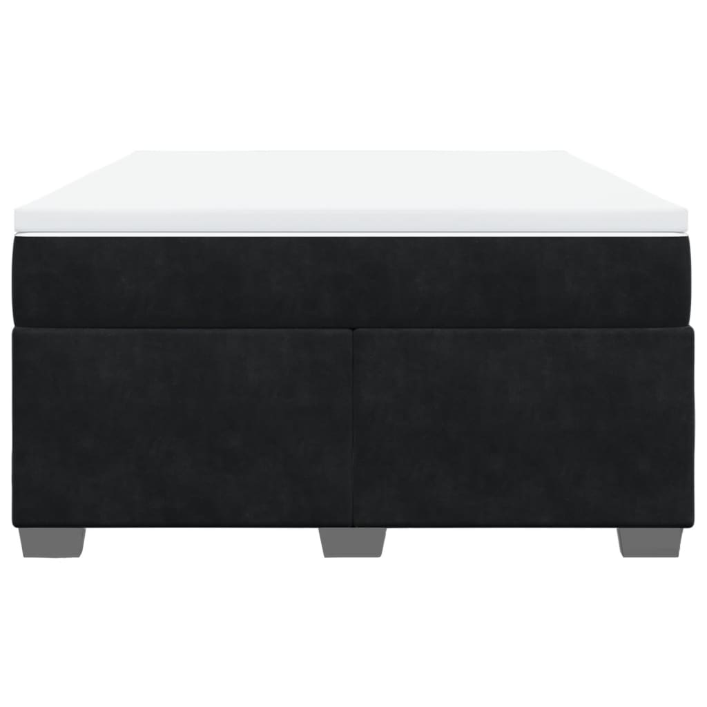 vidaXL Boxspring met matras fluweel zwart 140x200 cm, foto 4
