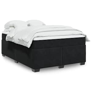 Box spring postel s matrací černá 140x200 cm samet