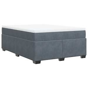 Box spring postel s matrací tmavě šedá 160x200 cm samet - obrázek 2