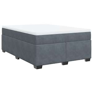 Box spring postel s matrací tmavě šedá 160x200 cm samet - obrázek 9
