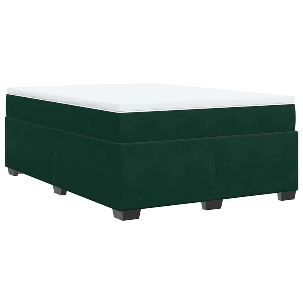 vidaXL Boxspring met matras fluweel donkergroen 160x200 cm groen, foto 3