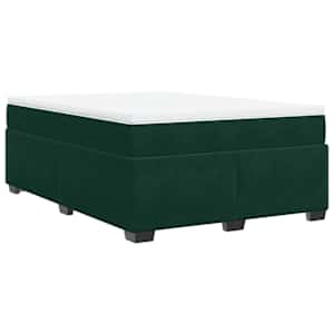 Box spring postel s matrací tmavě zelená 160x200 cm samet - obrázek 2