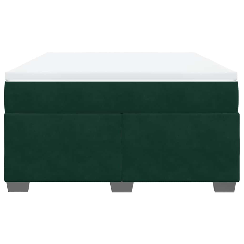 vidaXL Boxspring met matras fluweel donkergroen 160x200 cm groen, foto 4