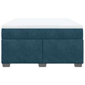 Box spring postel s matrací tmavě modrá 160x200 cm samet - obrázek 4