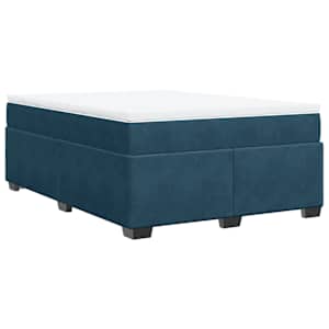 Box spring postel s matrací tmavě modrá 160x200 cm samet - obrázek 9