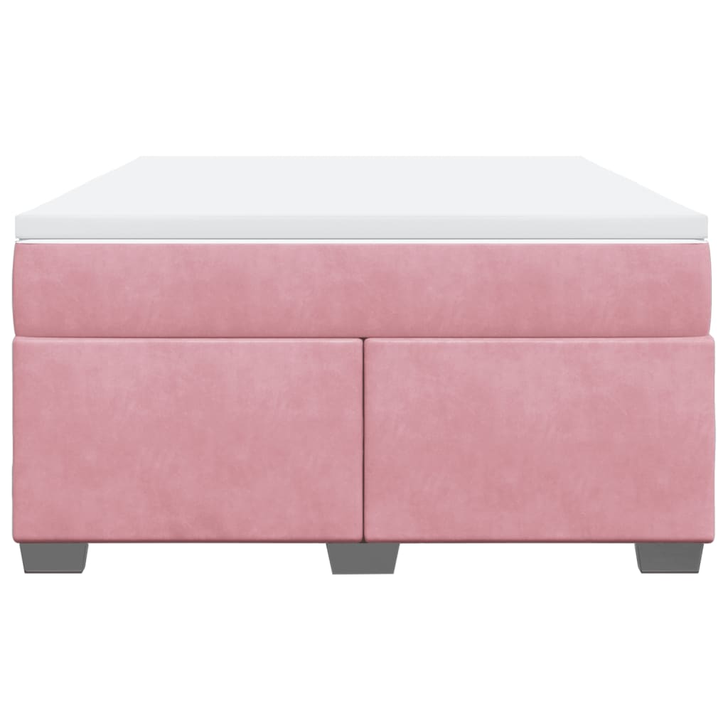 vidaXL Boxspring met matras fluweel roze 160x200 cm, foto 4