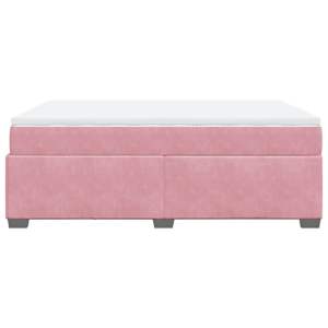 Box spring postel s matrací růžová 160x200 cm samet - obrázek 8