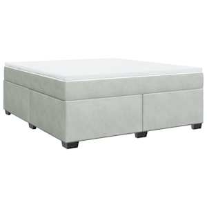 Box spring postel s matrací světle šedá 180x200 cm samet - obrázek 2