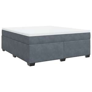 Box spring postel s matrací tmavě šedá 180x200 cm samet - obrázek 2