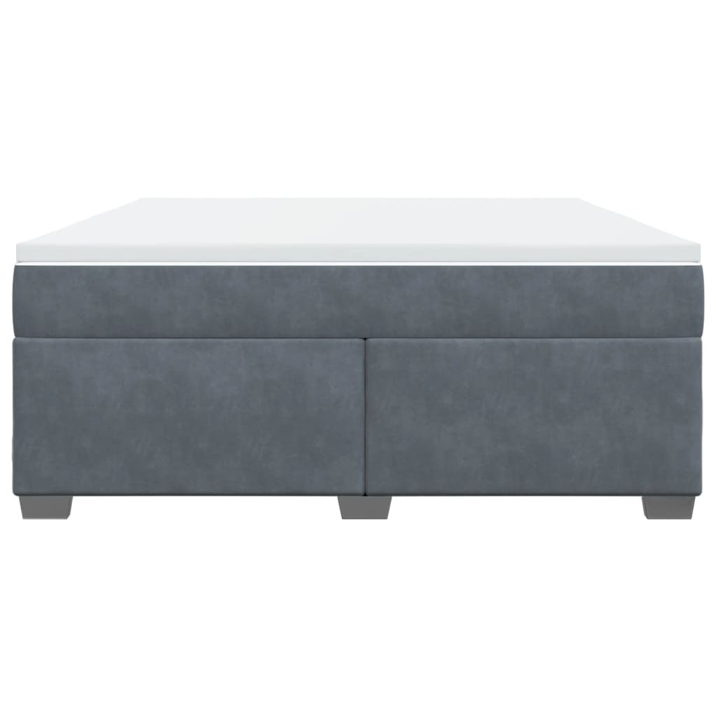 vidaXL Boxspring met matras fluweel donkergrijs 180x200 cm grijs, foto 4